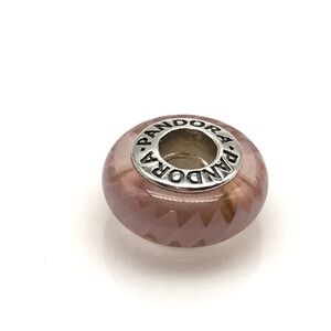 Pandora Light Pink Wavy Zig Zag Design Murano Glass Charm